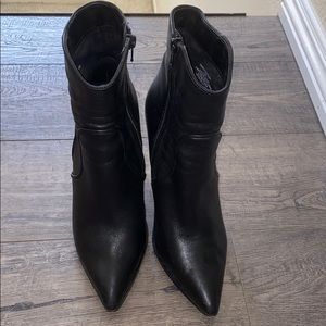 Leather ankle booties